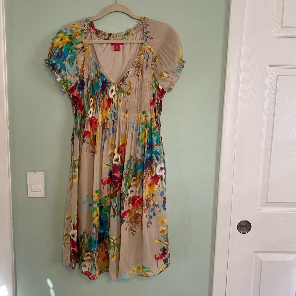 Beautiful Sunny Leigh Water Color Floral Dress Size XL